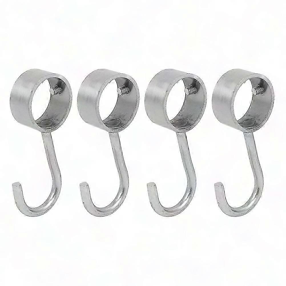 Edelstahl-trockenhaken, Rutschfest, Für Runde Rohre – 4 Stück, 8 X 4 Cm, Silberfarben, Stabile Befestigung