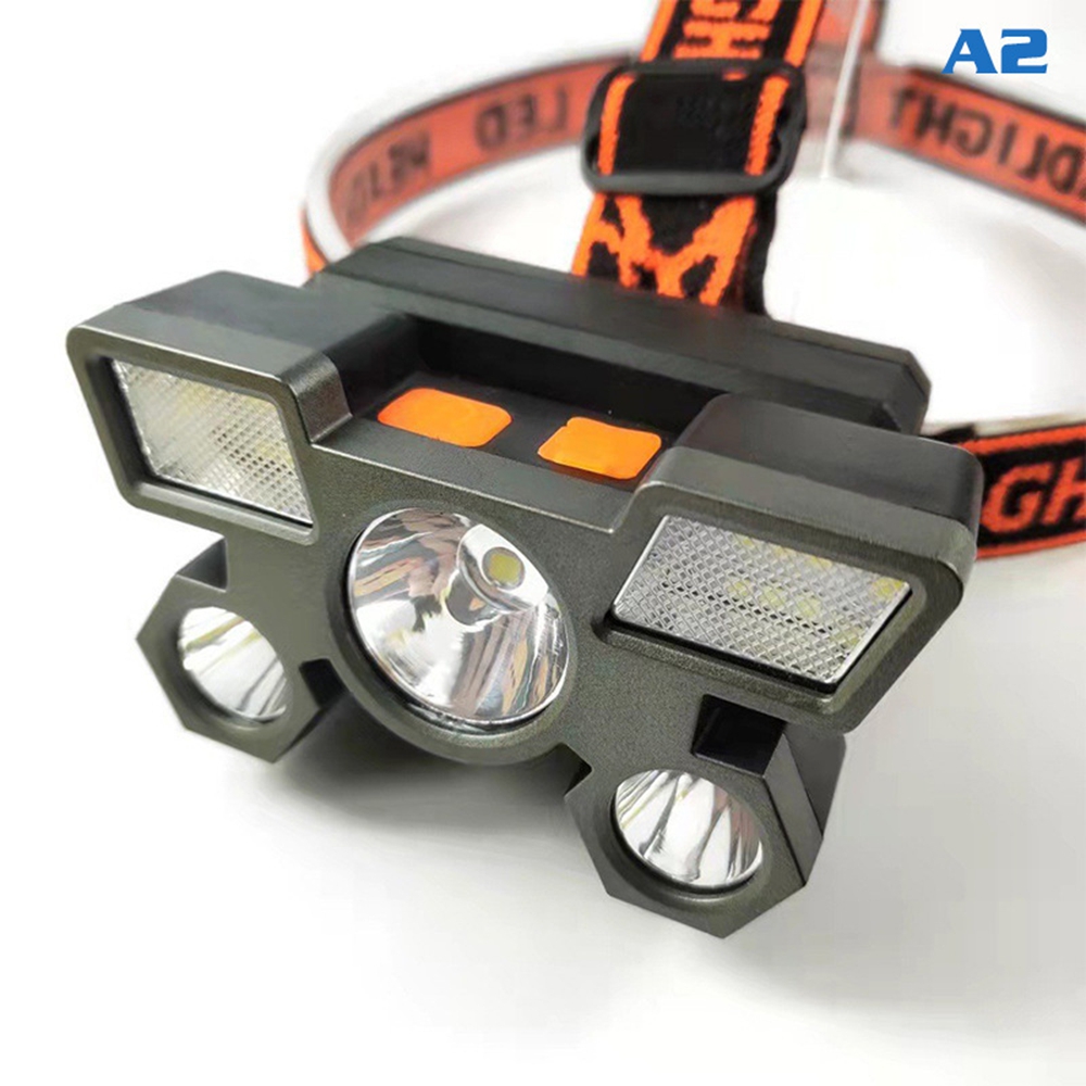Leistungsstarke, Wiederaufladbare Led-stirnlampe, Wasserdichte Outdoor-taschenlampe Mit Großer Reichweite, Freihändige Beleuchtung Zum Angeln, Campen Und Wandern, Silbernes Stirnband Mit Gelbem Stirnb
