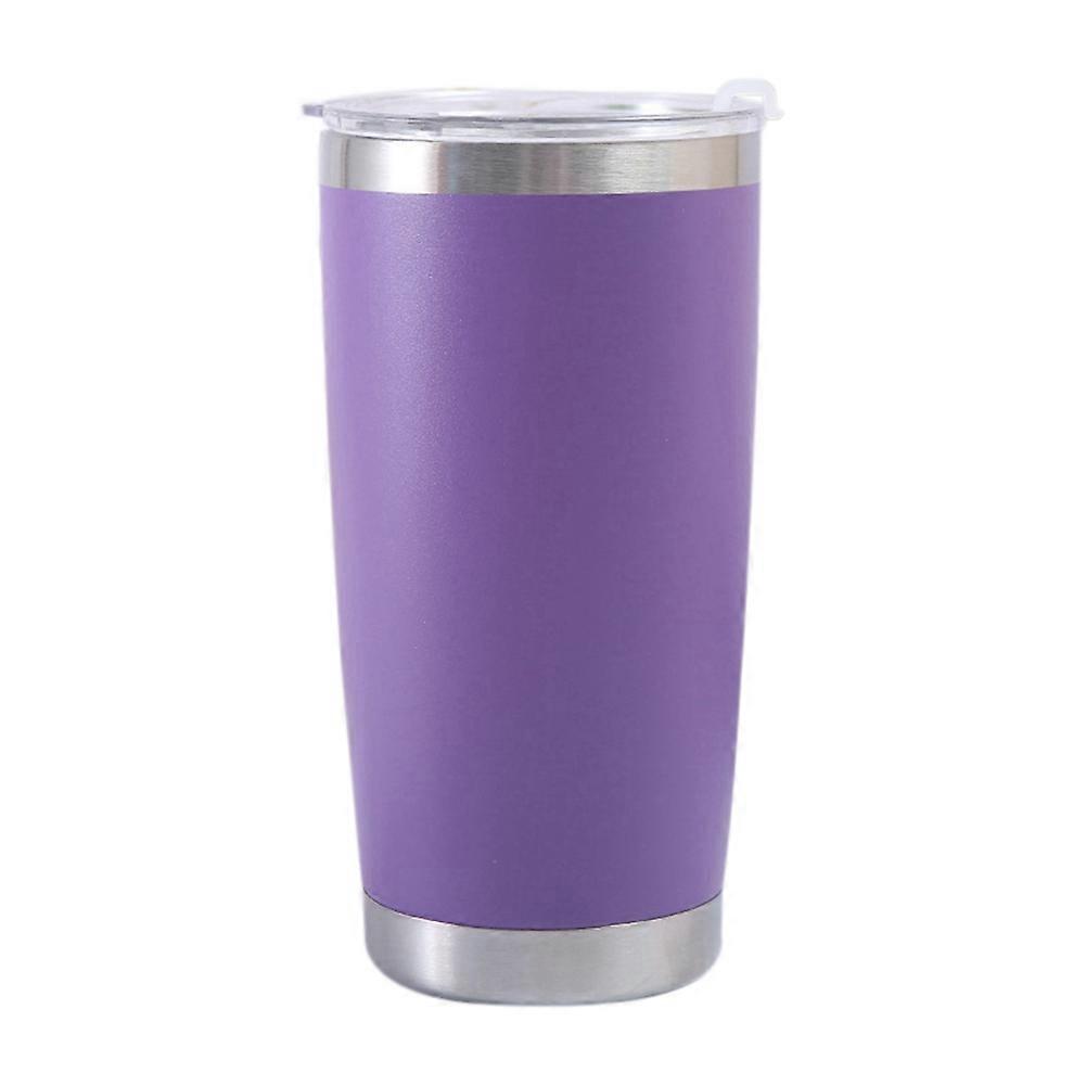 590 Ml (20 Oz) Edelstahl-isolierbecher Fürs Auto Mit Deckel, Großem Fassungsvermögen Und Eiswürfelbehälter, Lila