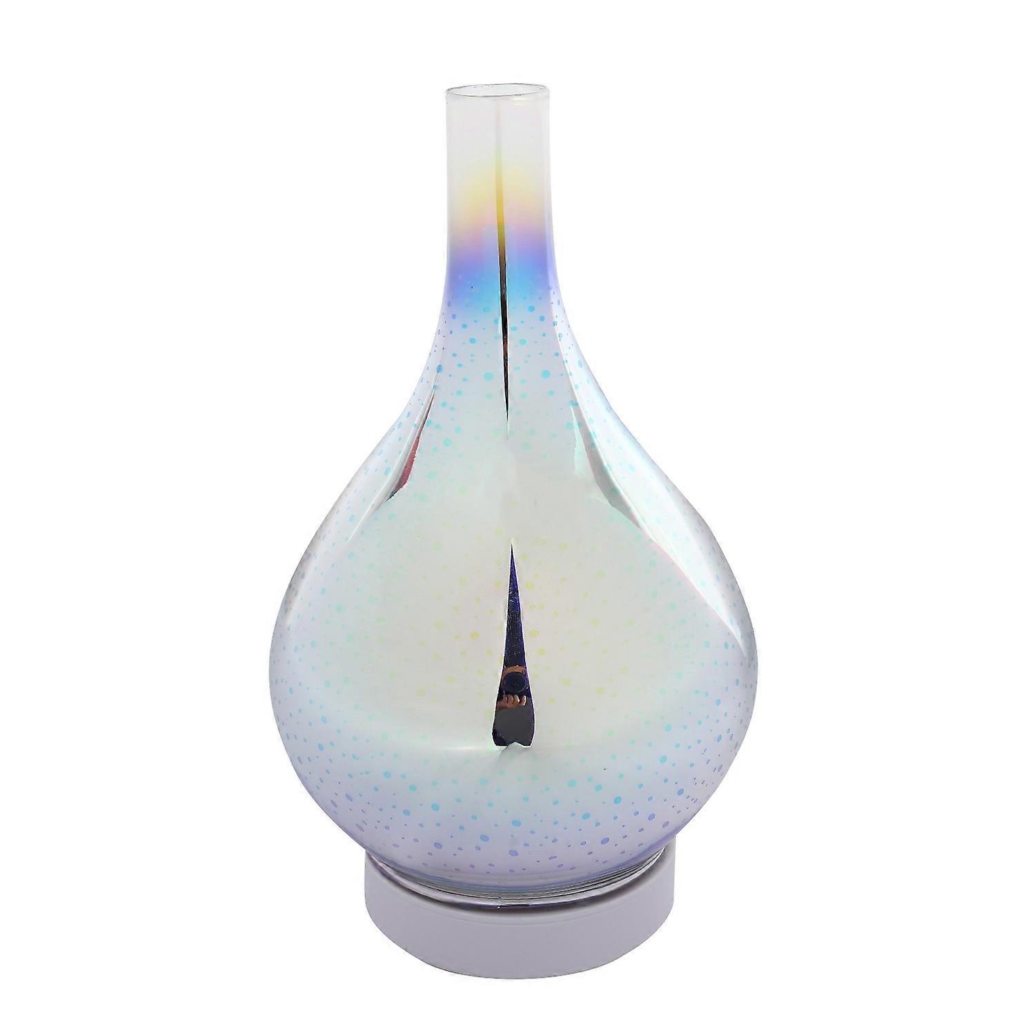 3d-luftbefeuchter In Glasvasenform Mit Feuerwerksmotiv, 7-farbigem Led-nachtlicht, Aroma- Und Ätherischen Öldiffusor, Nebelventilator, Ultraschall-luftbefeuchter, Weißer Stecker