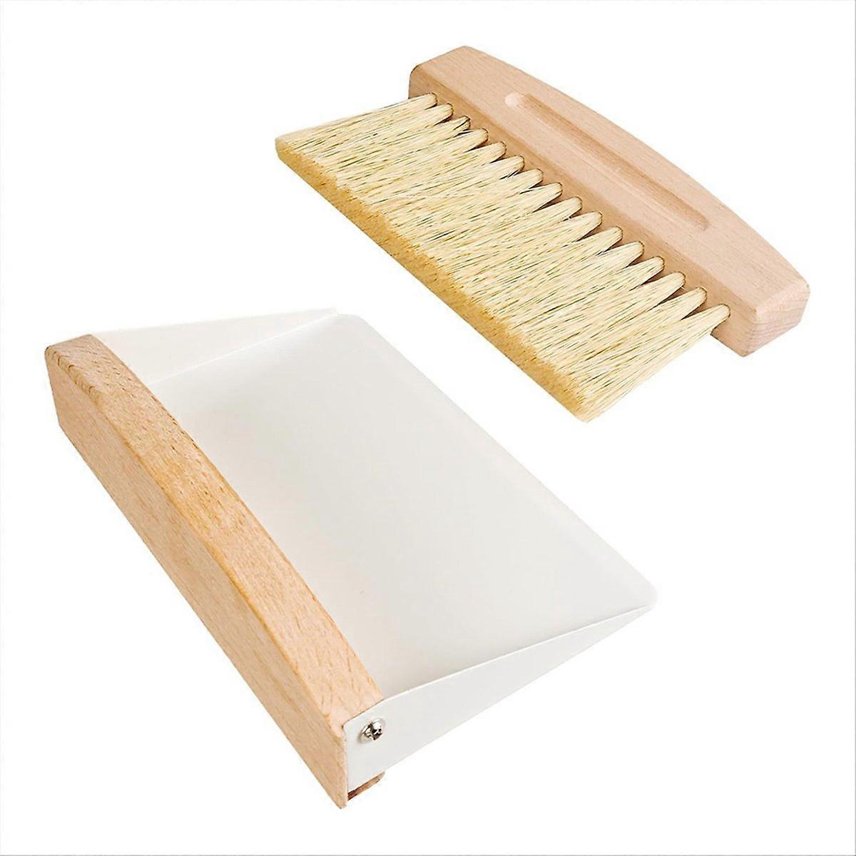 Kleines Kehrset Mit Kehrschaufel Und Besen, Mini-handbesen Und Kehrschaufel, C-förmige Holzkehrschaufel Für Zuhause, Büro Oder Sofa (weiß).