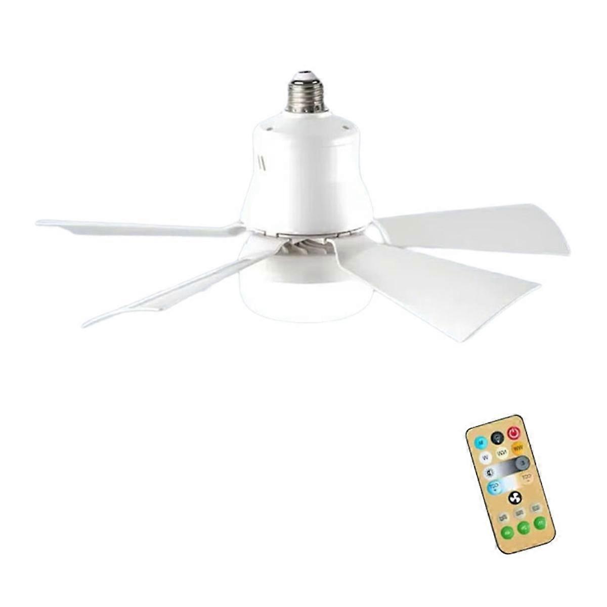 Leistungsstarker Und Leiser Led-deckenventilator, Vielfältige Farbpalette, Mit Drei Fernbedienungen, E27-sockel Und Einstellbarer Lichtgeschwindigkeit (weiß).