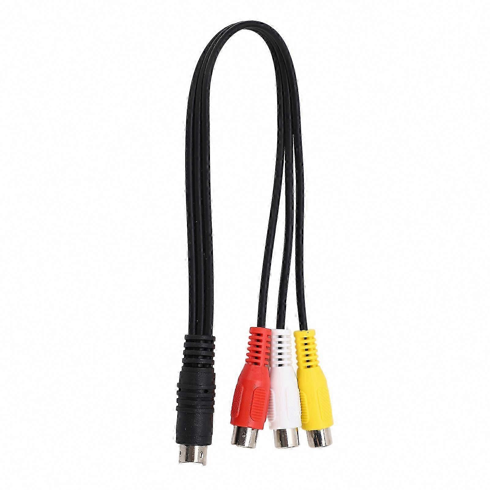 Mini-din 7-pin Auf 3 Rca Stecker Auf Buchse Videoadapterkabel 0,3 M Rot Gelb Weiß