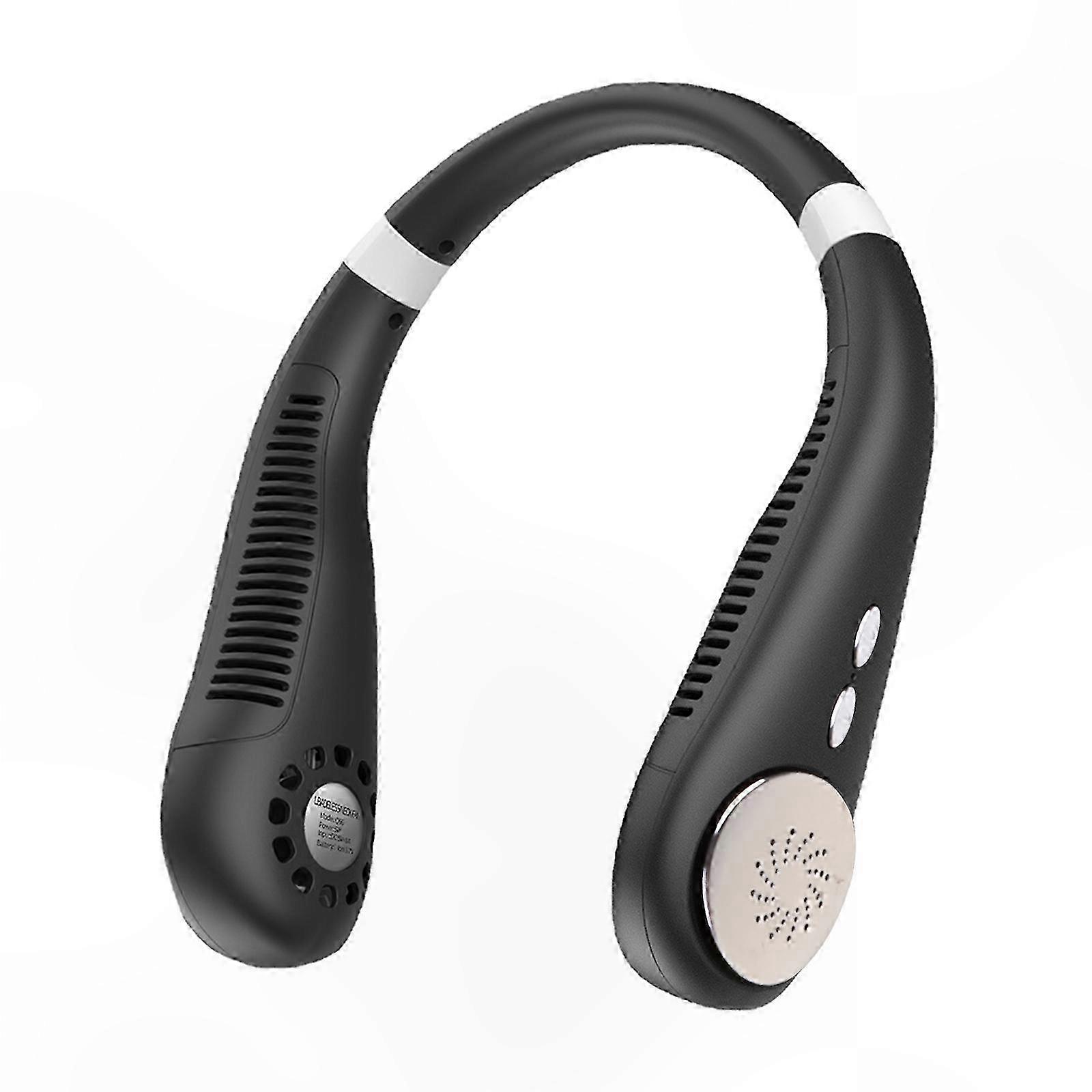 Mini-nackenventilator Mit 3 Geschwindigkeitsstufen, Helmdesign, 4000-mah-akku, Tragbar Für Den Sommer, Weiß, Usb-aufladbar