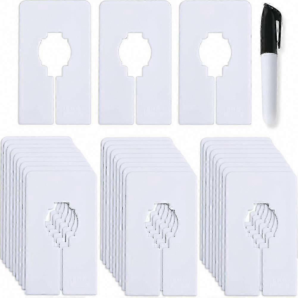 Set Mit 30 Hängenden Kleiderschrank-trennwänden - 1,5x Weiß, Rechteckig Zum Sortieren Von Kleidung Und Organisieren Des Kleiderschranks