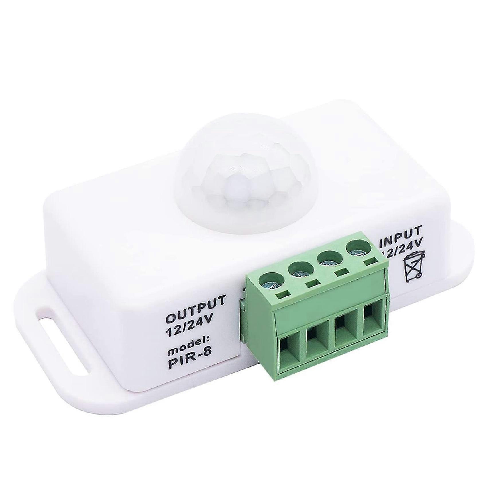 12v/24v Dc Pir-bewegungsmelder-funktionssteuerung Mit Led-schalter, Infrarotgehäuse Und Bewegungstimer, Weiß, Für Led-streifen