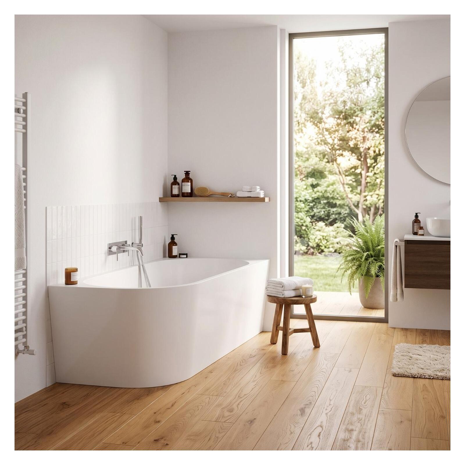 Vorwand-freistehende Badewanne Weiß 170 Cm Aus Lucite®-acryl Milo