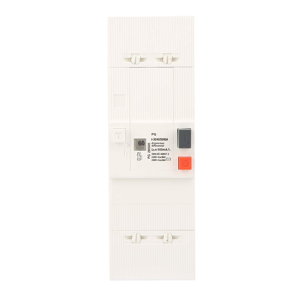 2-poliger 60-a-leistungsschalter – 30–60 A Differenzialschutz – Din-schienenmontage – Elektrische Schaltungssicherheit