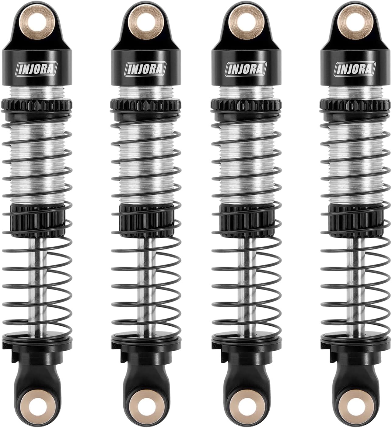 53-mm-öldämpfer – 2 Stück – Cnc-gefrästes Aluminium – Verstellbares Gewinde – Für Trx4m K10 1/18 – Silber/schwarz