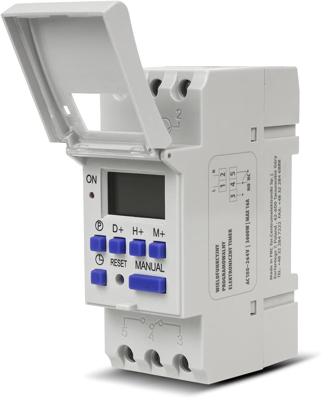 Din-schienen-digitalzeitschaltuhr 16 A – 240 Programme – Lcd-anzeige – Wöchentliche Umschaltung