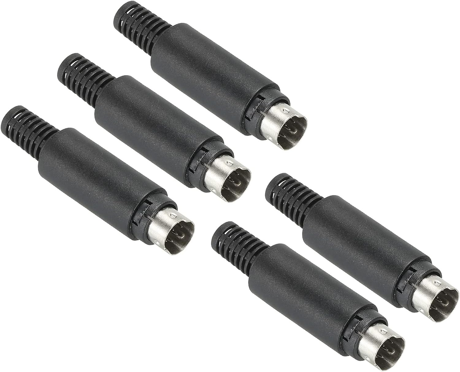 Din S-video-buchse – 5er-pack – 8-poliger Stecker – Videosignalübertragung – Für Fernseher Und Dvd-player – Schwarz, 54 X 13 Mm
