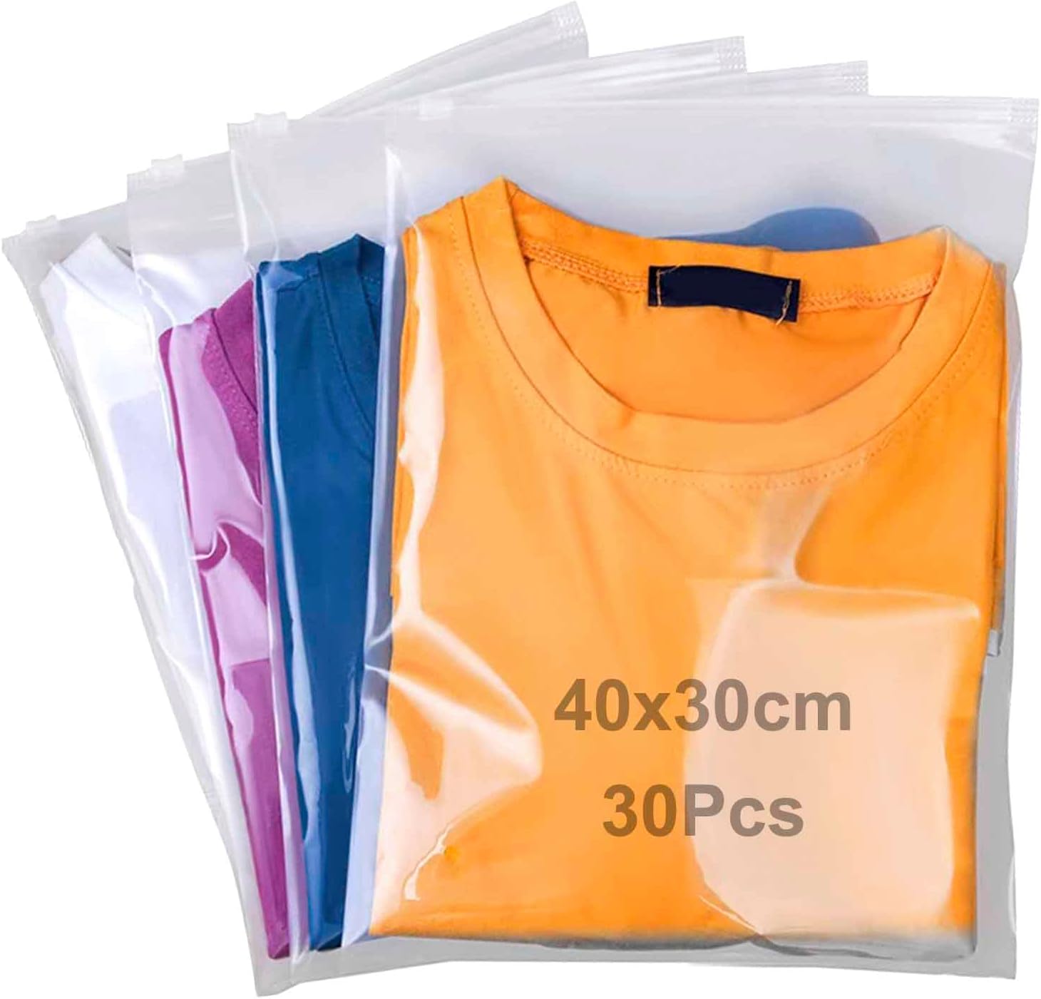 Wiederverschließbare Plastikbeutel – 30 Stück – 30 X 40 Cm – Strapazierfähiges Pe – Wasserdicht Und Wiederverwendbar – Für Reisen Und Aufbewahrung
