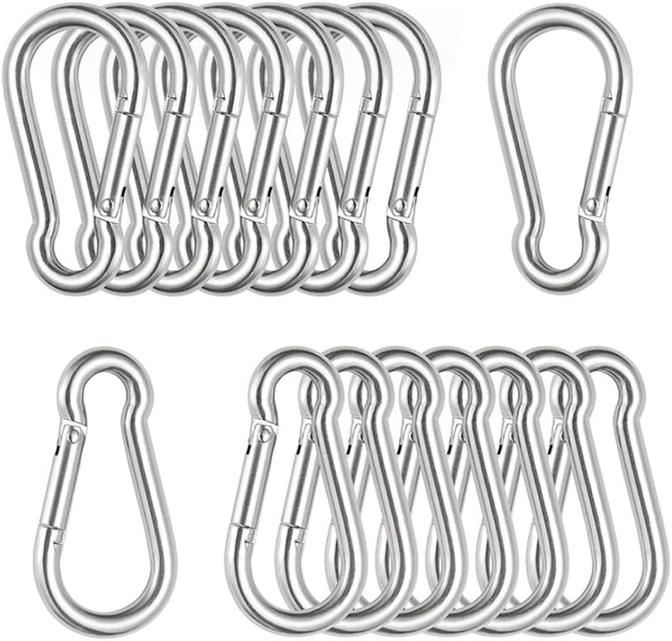 20 Edelstahl-karabinerhaken M4 304 – Robuste Federschlaufe – Sichere Schnellverbindung – Für Heimwerkerarbeiten Im Innen- Und Außenbereich – 40 X 20 Mm, Silber