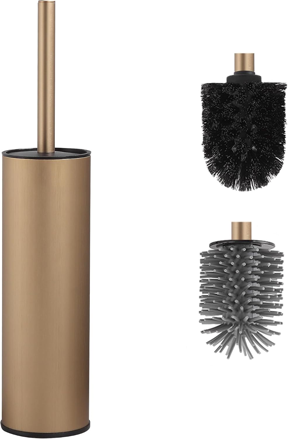 Wc-bürste Aus Metall – 2er-set – Champagnergoldener Edelstahl – Gründliche Reinigung, Tropffrei – Modernes Badezimmer – Freistehendes Design