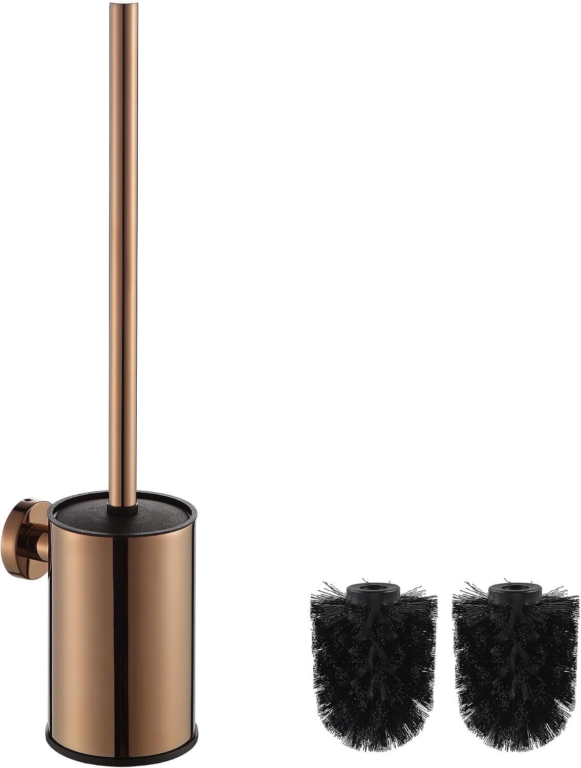 Wc-bürstenhalter – 1 Stück – Edelstahl 304, Roségold – Hygienische Wandmontage – Für Bad Und Hotel – Rundes Design