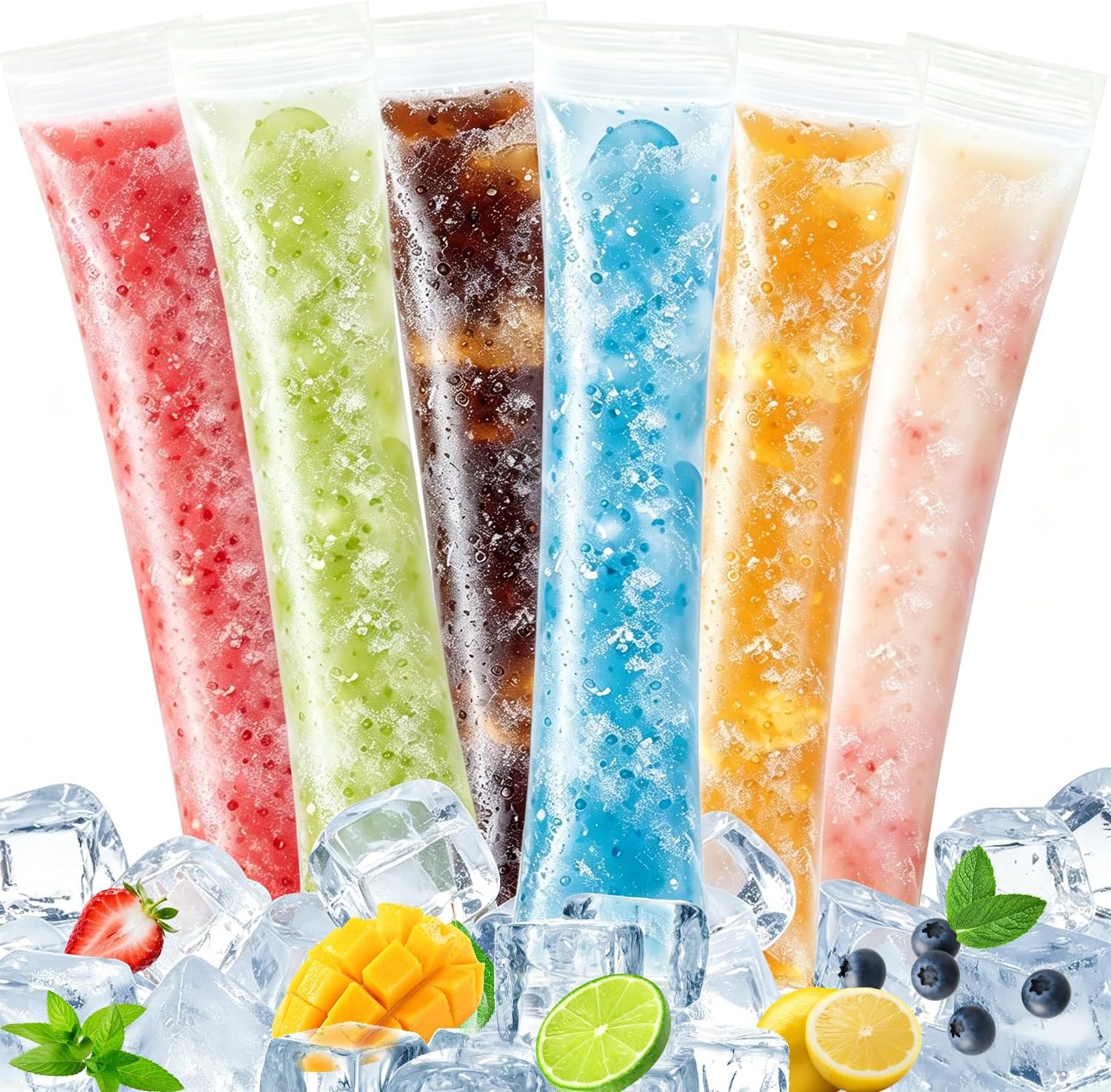 Kühlbeutel – 200 Stück – Bpa-frei – Wiederverwendbar – Für Saft, Joghurt, Smoothies – 5,5 X 28 Cm