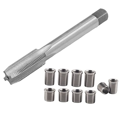 M10x1 Zündkerzengewinde-reparatursatz – 10 Einsätze – Edelstahl – M12 Gewindeschneidwerkzeug – Benzinmotoren Und Generatoren – Silber