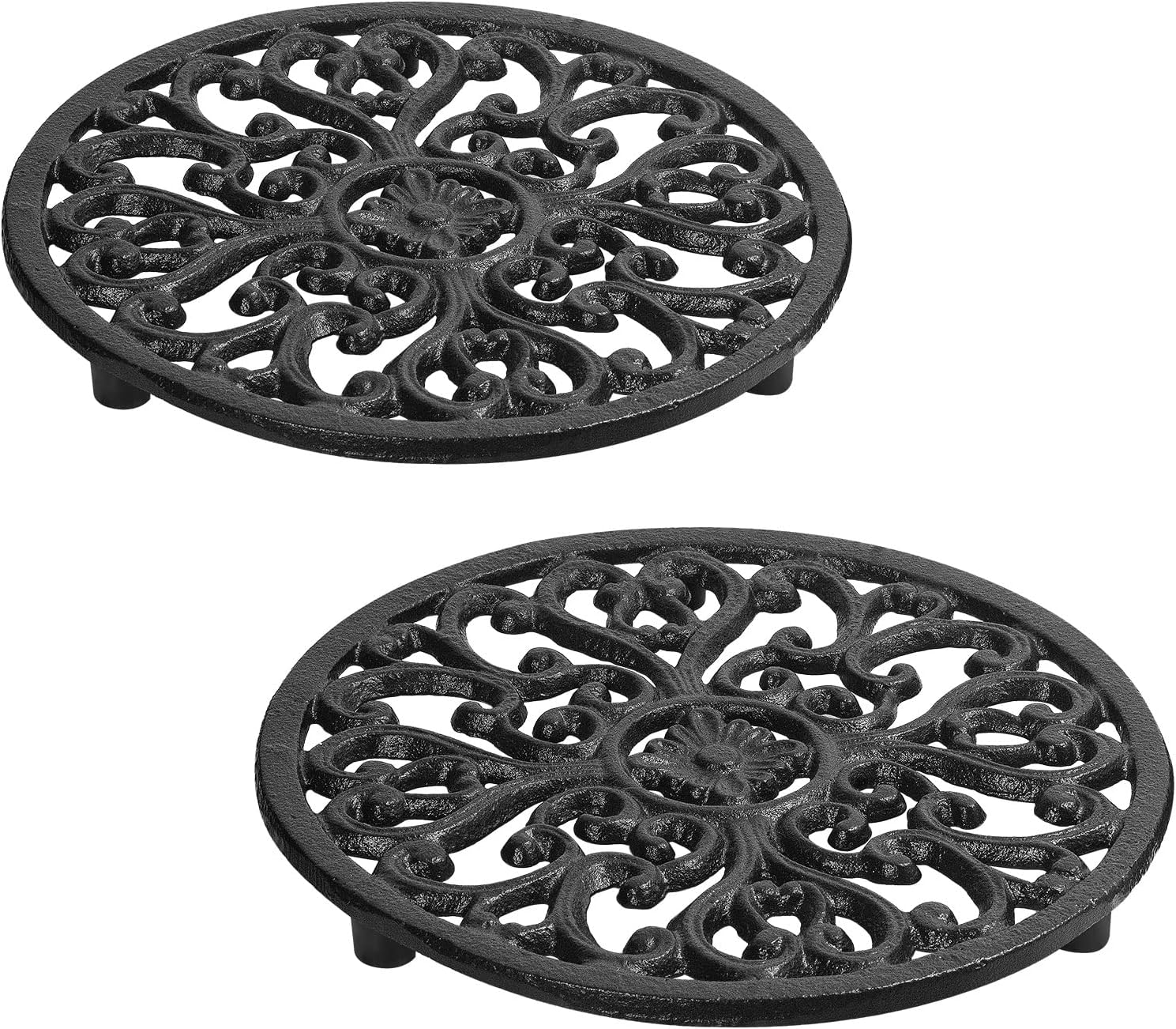Gusseiserne Untersetzer – 2er-set – Vintage-braun – Robuster Hitzeschutz – Für Küche Und Esszimmer – 17,1 Cm
