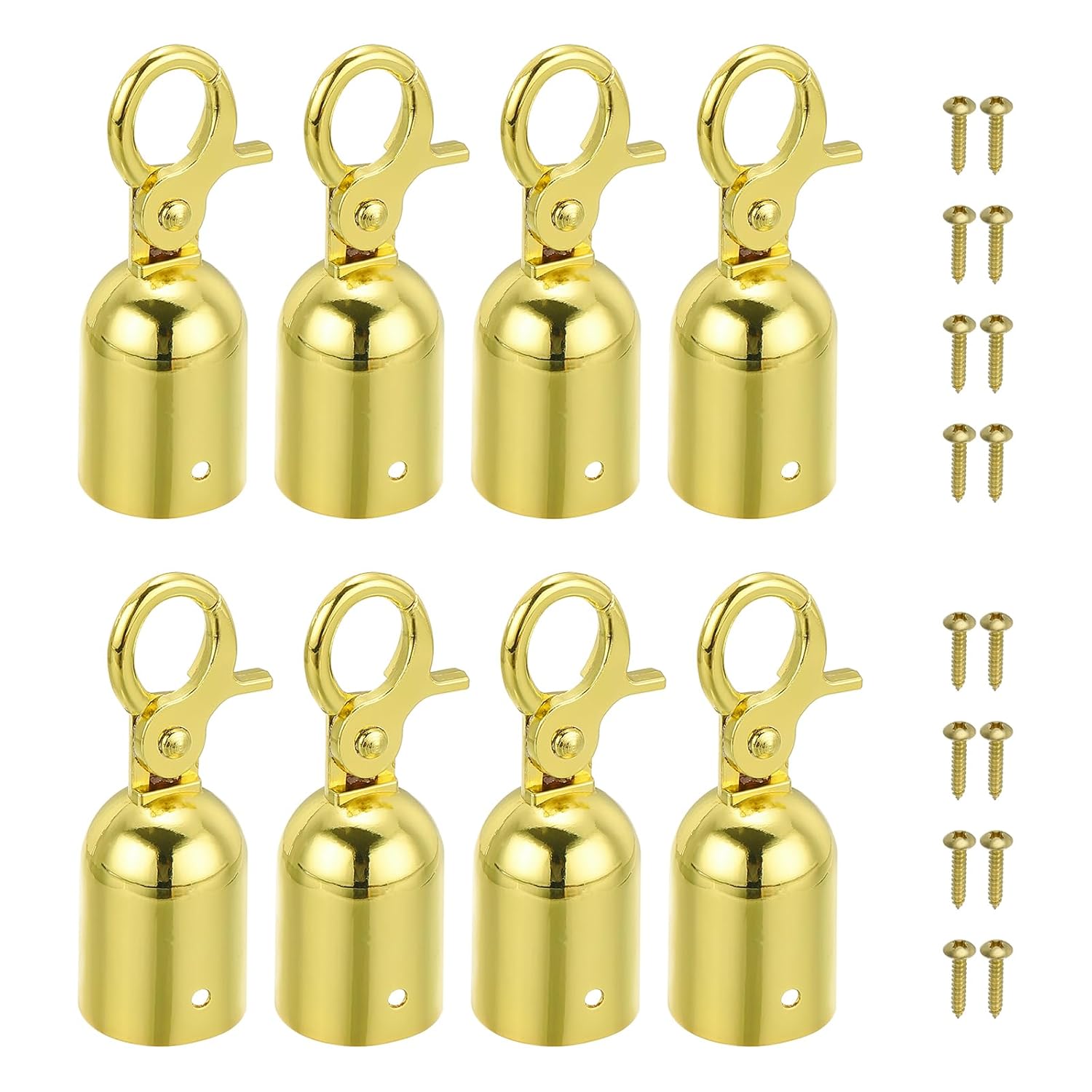 Seilendkappen – 8er-pack – Vergoldete Aluminiumlegierung – Rutschfeste Befestigung – Für Besucherlenkung Und Warteschlangenmanagement – 28 X 80 Mm