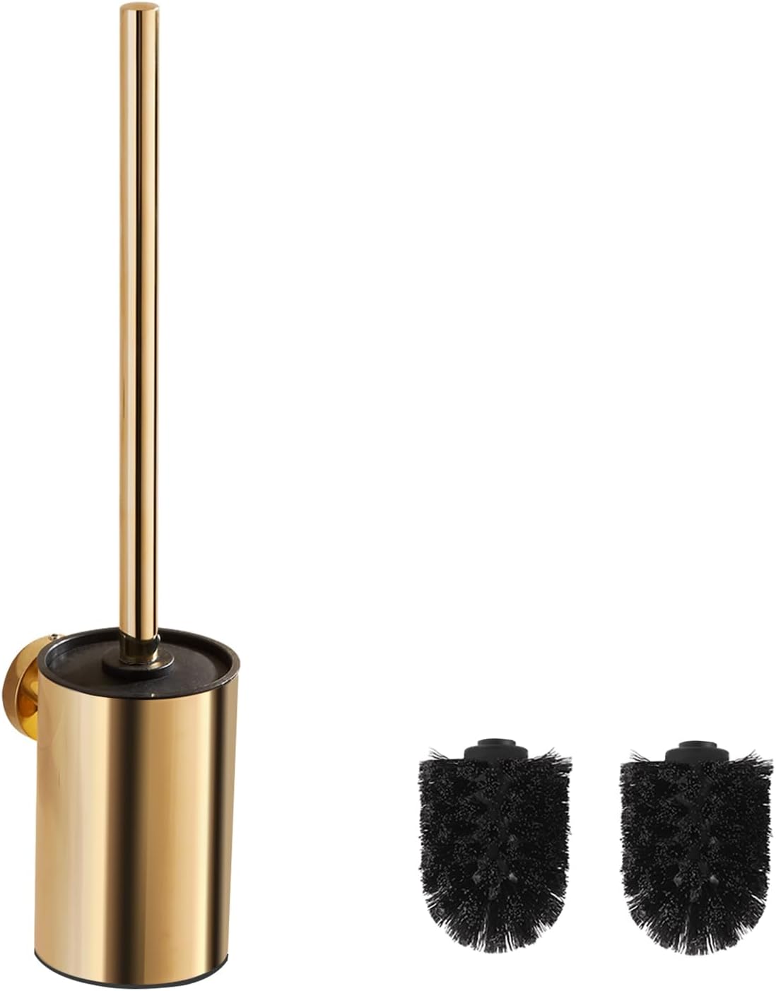 Goldene, Wandmontierte Wc-bürste – 1 Stück – Rund, Edelstahl – Gründliche Reinigung Und Rostbeständig – Modernes Badezimmer – 8 X 8 X 18 Cm