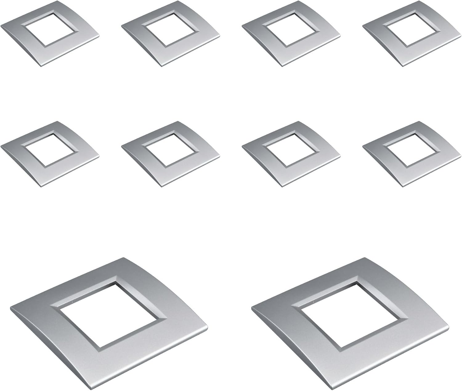 Sockelabdeckung – 10er-pack – Kunststoff – 2 Module – Kompatibel Mit Bticino Living Light – Silbergrau