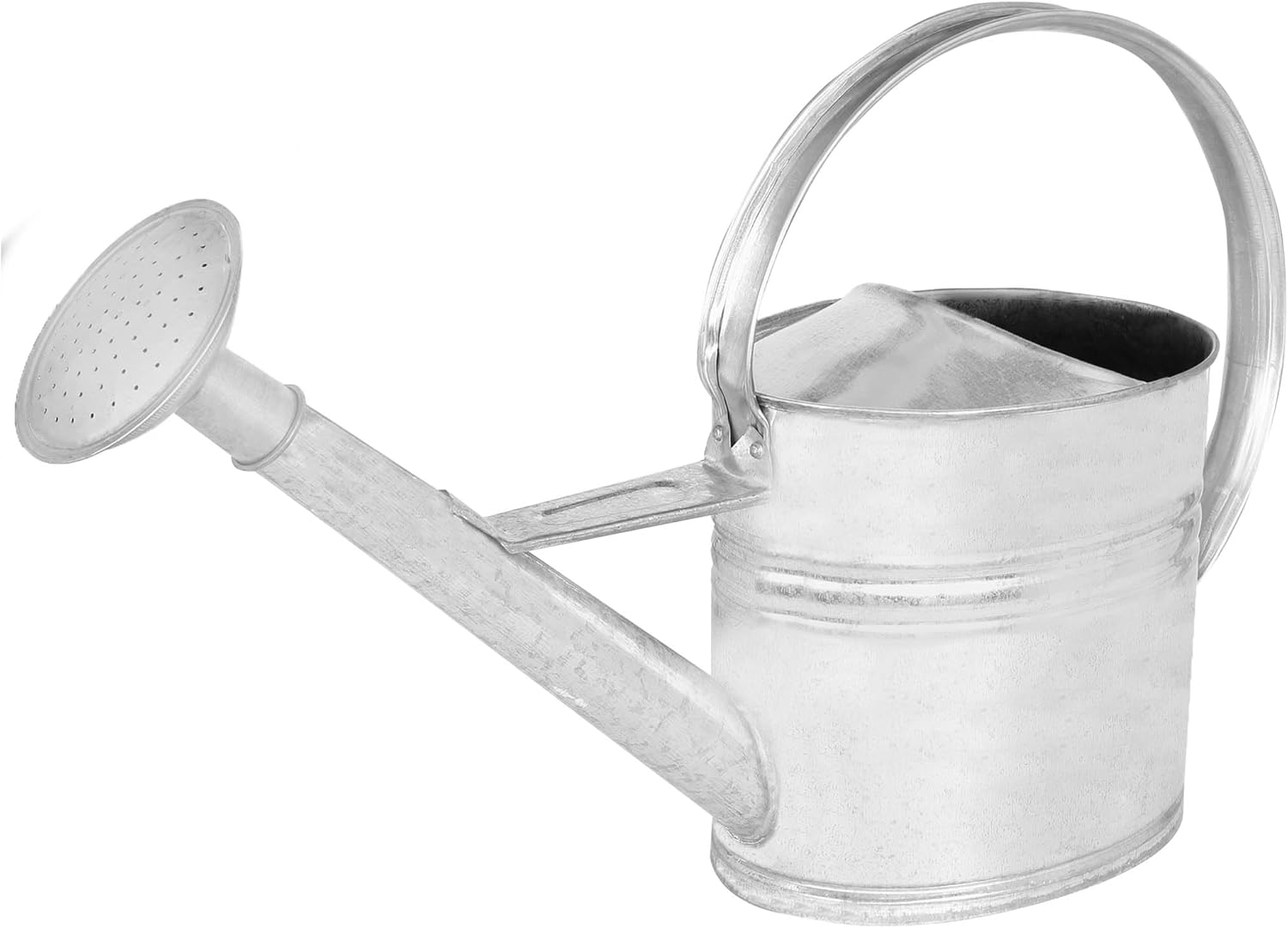 Gießkanne Für Zimmerpflanzen Und Terrassen – 8 Liter – Verzinkter Stahl – Abnehmbarer Ausguss – Silber, 38 Cm