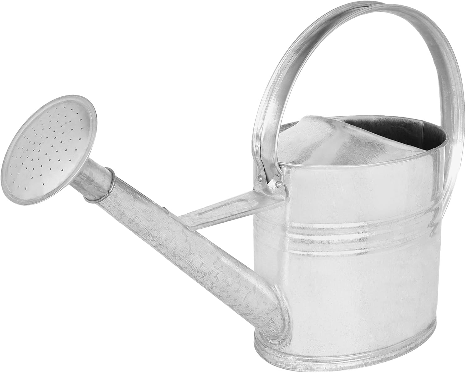 10-liter-gartengießkanne – Verzinkter Stahl – Abnehmbarer Ausguss – Für Den Innen- Und Außenbereich – Silber