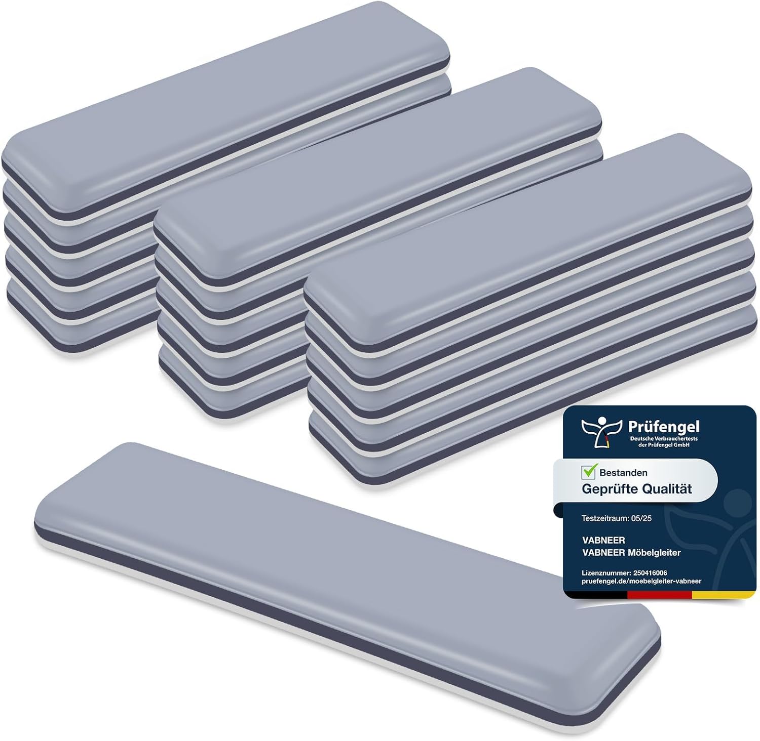 Möbelgleiter – 16 Stück – Quadratisches Ptfe-teflon – Leichtgängig Und Bodenschonend – Für Glatte Böden Und Teppiche – 70 X 19 Mm