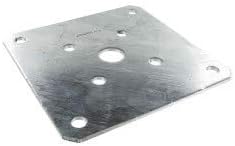 Pfostenfußplatte – 1 Stück – 4 Mm Verzinkter Stahl – Stabilitätsverstärkung – Rahmen Und Terrassenbelag – Kompatibel Mit Pfosten Der Maße 180 X 250 Mm