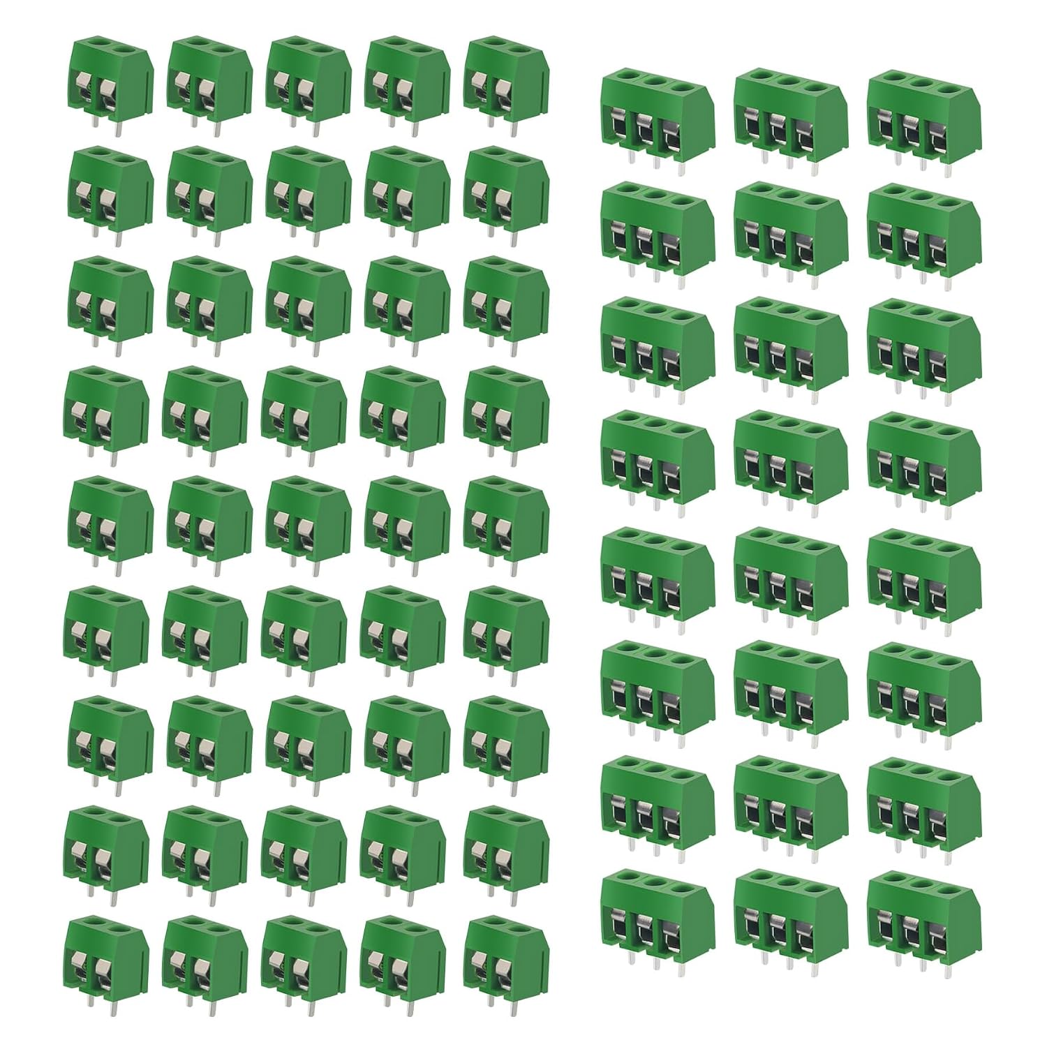 Schraubklemmenblöcke – 150 Stück – Grünes Abs – 5 Mm Rastermaß – Für Arduino Und Diy-leiterplatten