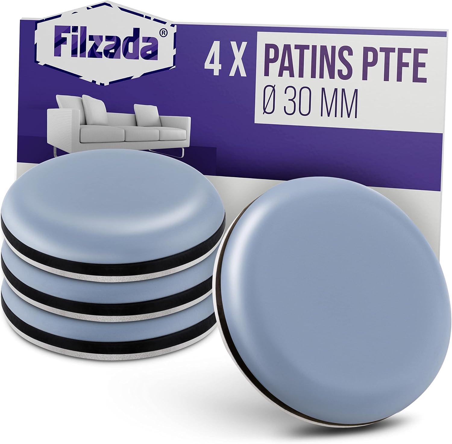 Ptfe-gleiter – 4er-set – Rund, Ø 30 Mm – Stark Haftend Für Schwere Möbel – Geräuschloser Bodenschutz