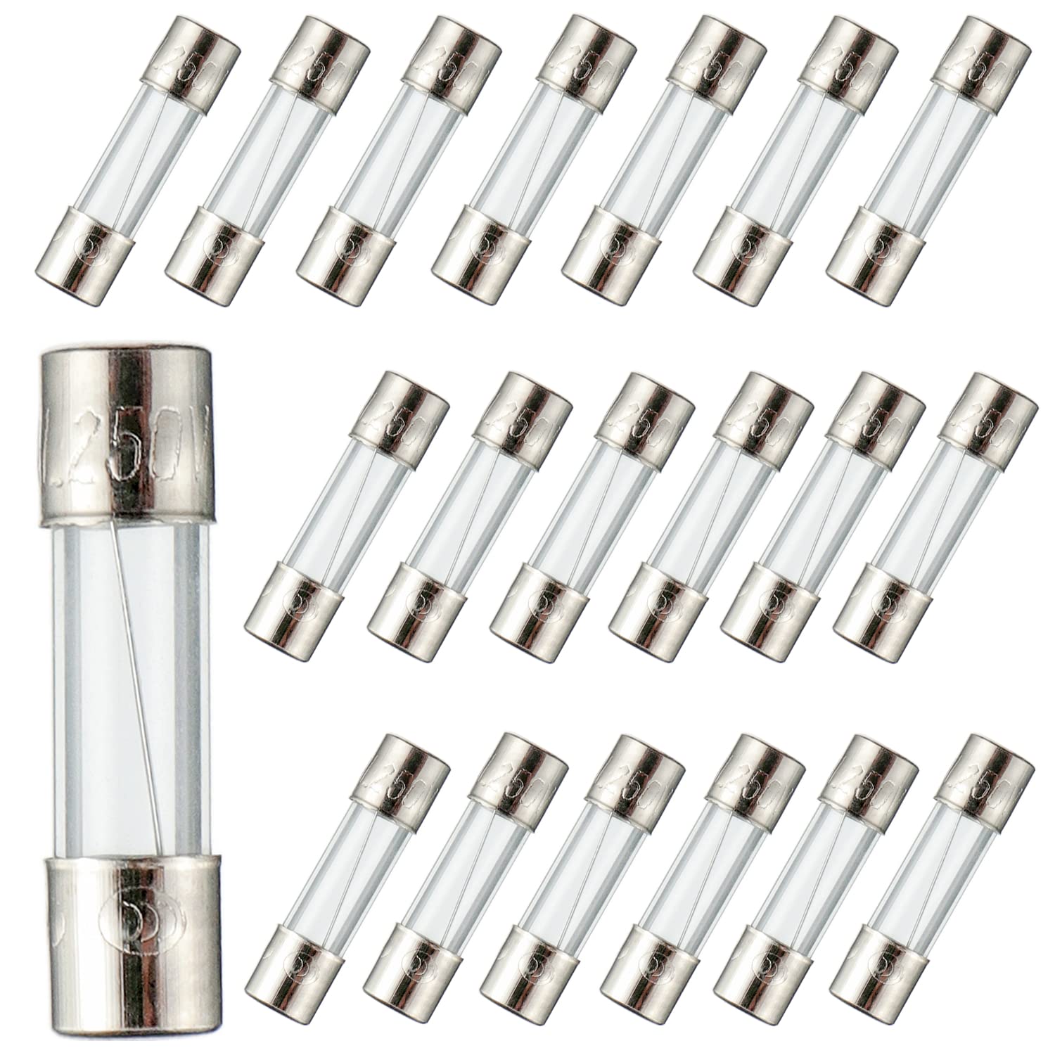 Sicherung – 20 Stück – Glas – 5 A 250 V – Schutzschaltung – 5 X 20 Mm