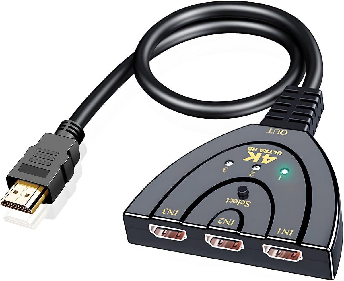 Commutateur Hdmi 3 Ports – 4k 30 Hz – Hub Video Full Hd 3d – Kompatibel Mit Ps5, Xbox, Roku