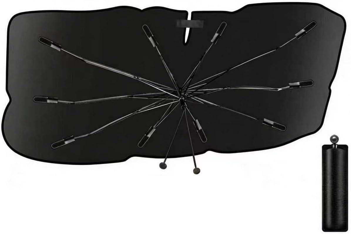 Faltbarer Sonnenschutz Für Die Windschutzscheibe – 1 Stück – Stahl Und Stoff – Uv- Und Hitzeschutz – Für Suvs Und Limousinen – 145 X 85 Cm
