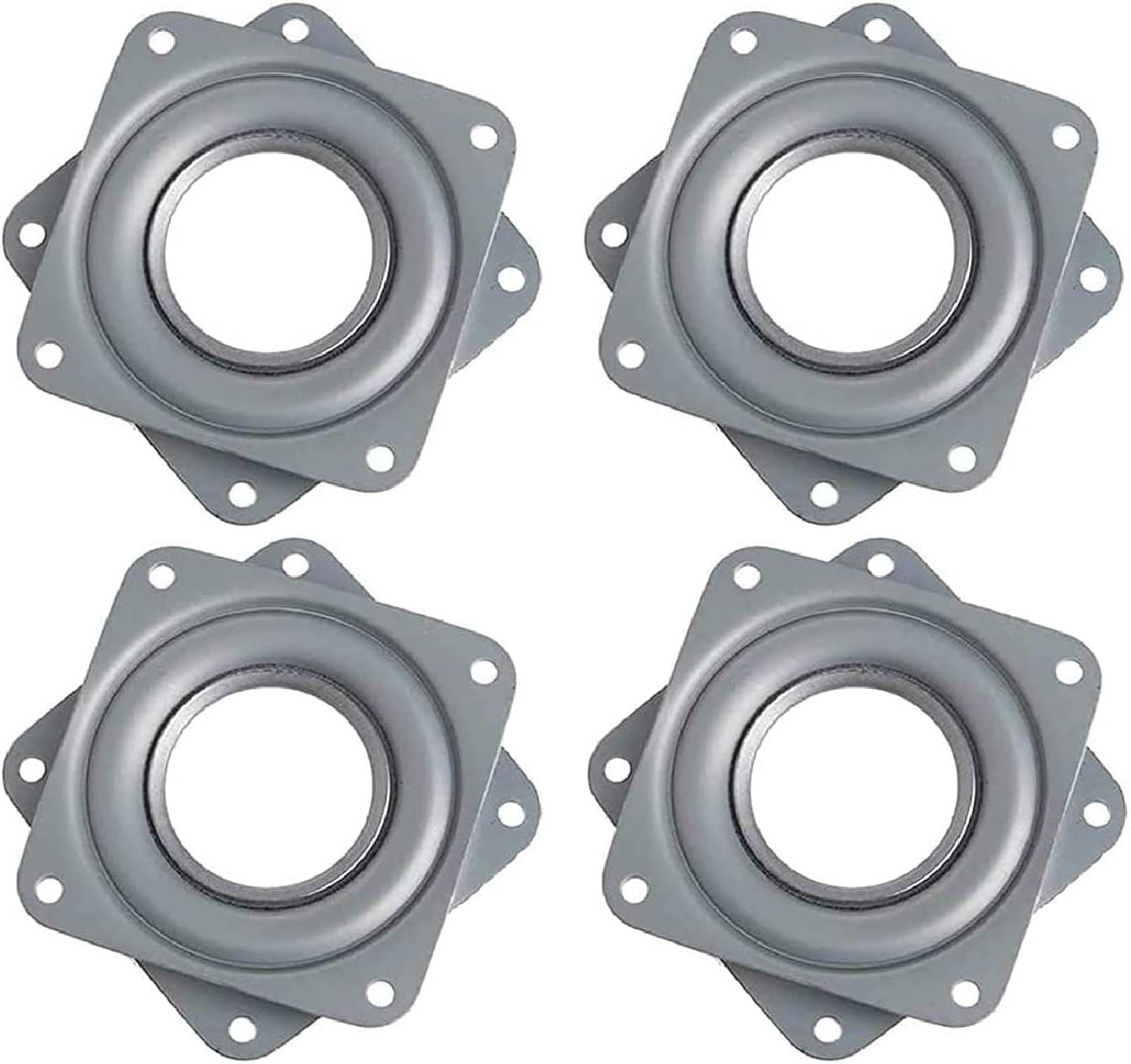 Quadratisches Drehtablett – 4er-set – Verzinktes Metall – 360°-drehung – Für Möbel Und Regale – 7,6 Cm