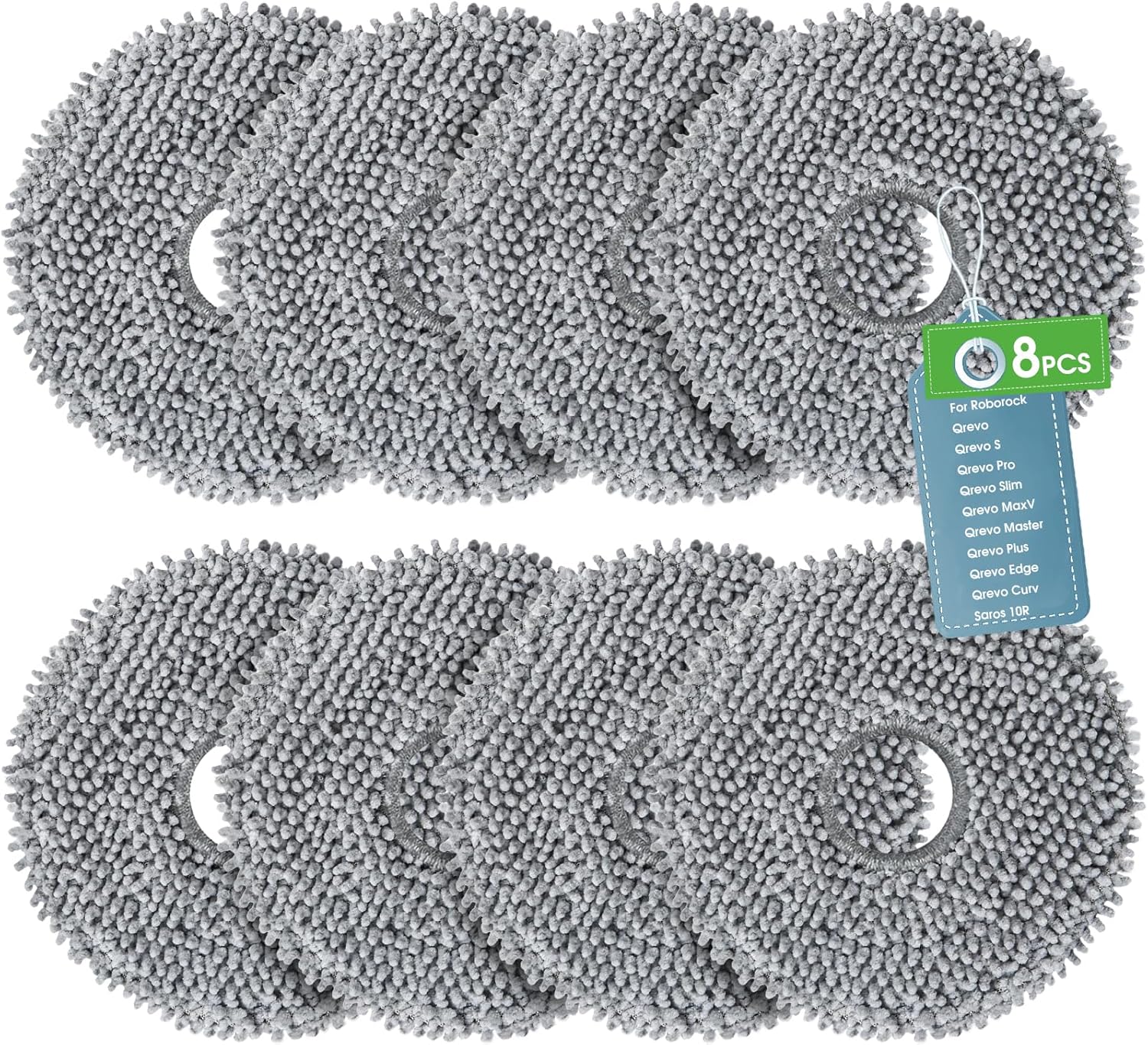 Wischroboter – 8er-pack – Mikrofaser – Waschbar – Kompatibel Mit Roborock Qrevo Saros