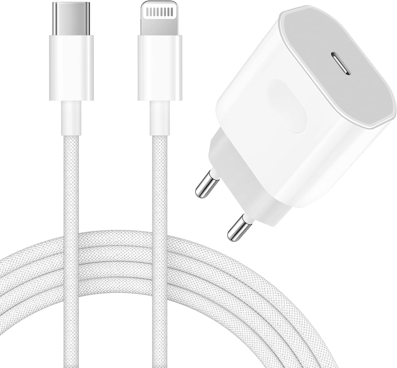 25-w-mfi-usb-c-ladegerät – 1 M Lightning-kabel – Schnellladefunktion Für Iphone 14 Bis 6 – Kompaktes Netzteil