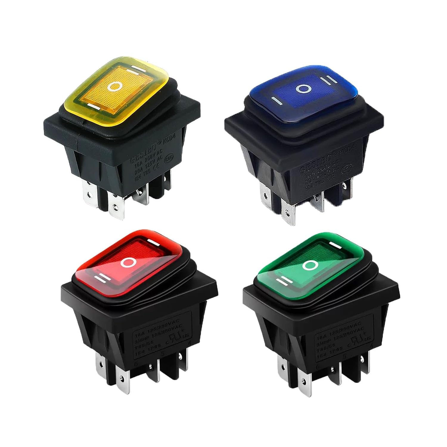 Dpst-wippschalter – 4 Stück – Nylon – 3 Positionen Ein/aus/ein – 16 A, 250 V Ac – Boot, Auto, Motorrad