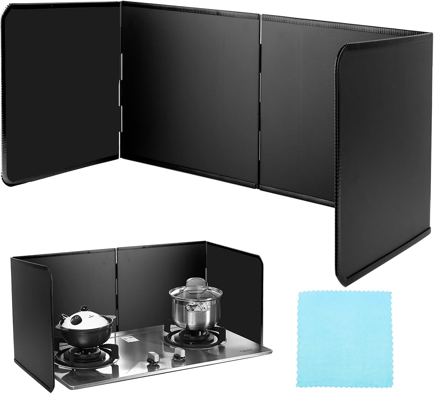 Spritzschutz – 3-teilig – Verzinkter Stahl – 3-seitig Faltbar – Für Küche Und Grill – 76 X 29 X 30 Cm