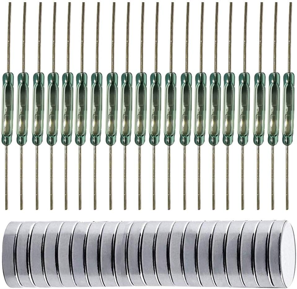 Reed-schalter – 20 Stück – Glas Und Magnet – Magnetkontakt – Torsicherung