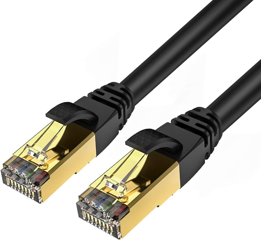 Cat-8-ethernetkabel – 2er-pack – 1 M – Reines Kupfer – 40 Gbit/s, 2000 Mhz – Für Router, Ps5, Xbox Und Tv