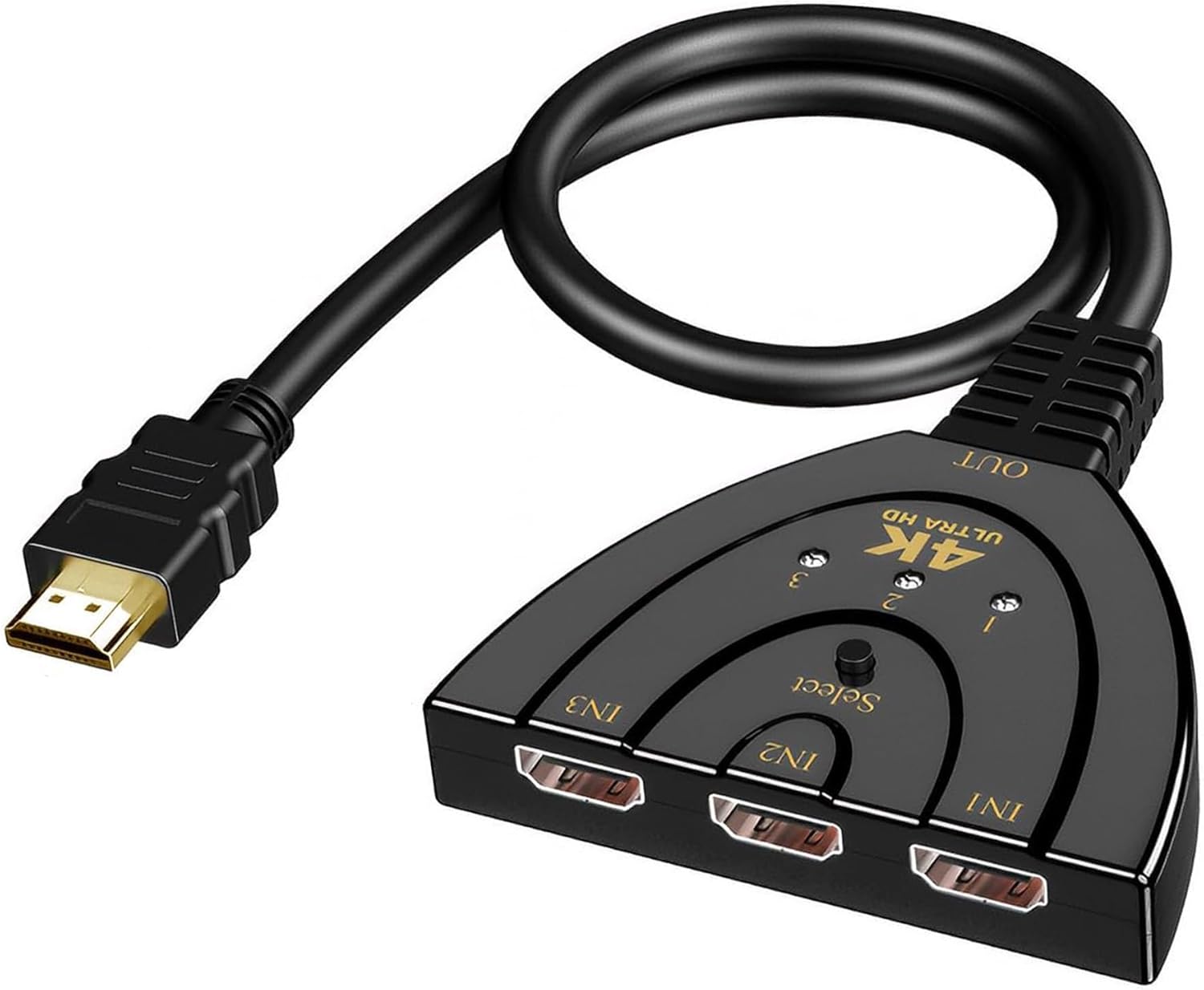 Hdmi-kommutator, 3 Eingänge, 1 Ausgang – Aluminium – 4k 60 Hz Hdr – Automatischer Schalter – Tv Ps5 Pc – 22 X 12 X 2,5 Cm