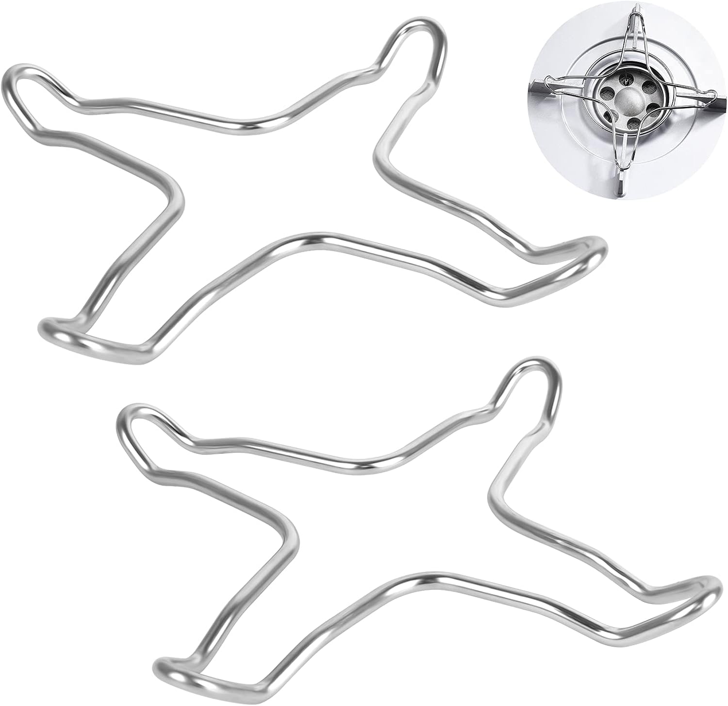 2 Universelle Edelstahl-reduzierstücke Für Gasherde, Stabiler Adapter Für Kleine Töpfe Und Kaffeemaschinen, Langlebiges Küchenzubehör