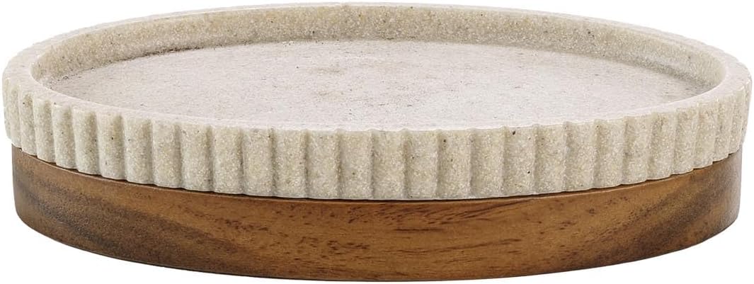 Seifenschale – 1 Stück – Polyresin Und Akazie – Elegantes Design, Wasserabweisend – Modernes Badezimmer – 14 X 9,5 X 2,8 Cm