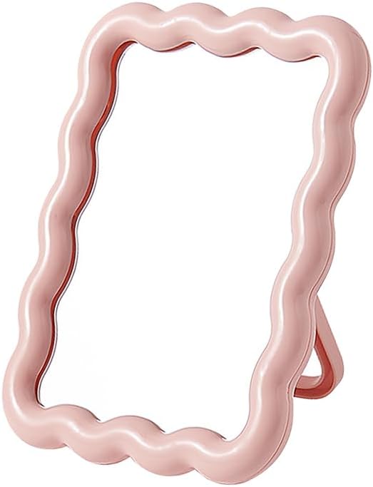 Klappbarer Kosmetikspiegel – 1 Stück – Kunststoff Und Glas – Verstellbarer Neigungsständer – Für Reisen, Büro Und Badezimmer – 17,2 X 13,6 Cm
