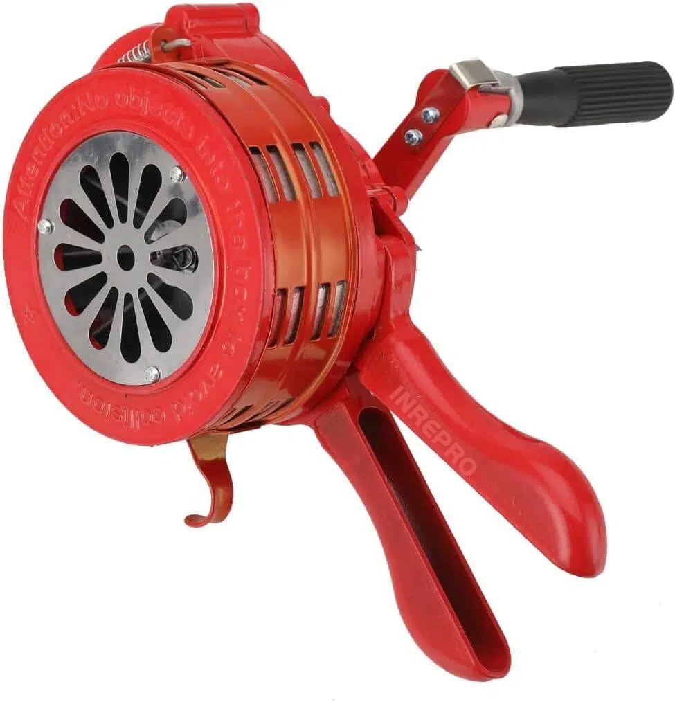 Manuelle Sirene – 1 Stück – Aluminiumlegierung – 110 Db Alarm – Kein Stromanschluss Erforderlich – Notfall-brandschutz – Rot, 24 X 14 X 14 Cm