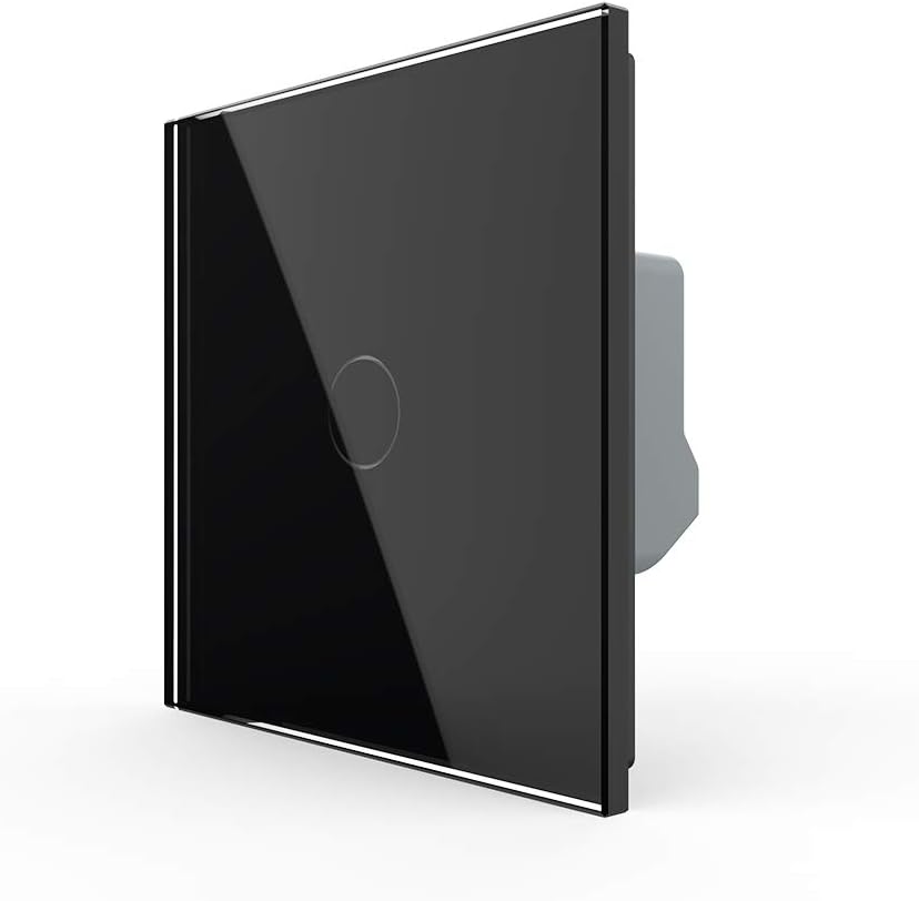 Berührungsschalter – 1 Stück – Schwarzes Gehärtetes Glas – Integrierte Led – Für Zuhause, Büro, Hotel – 80 X 80 Mm