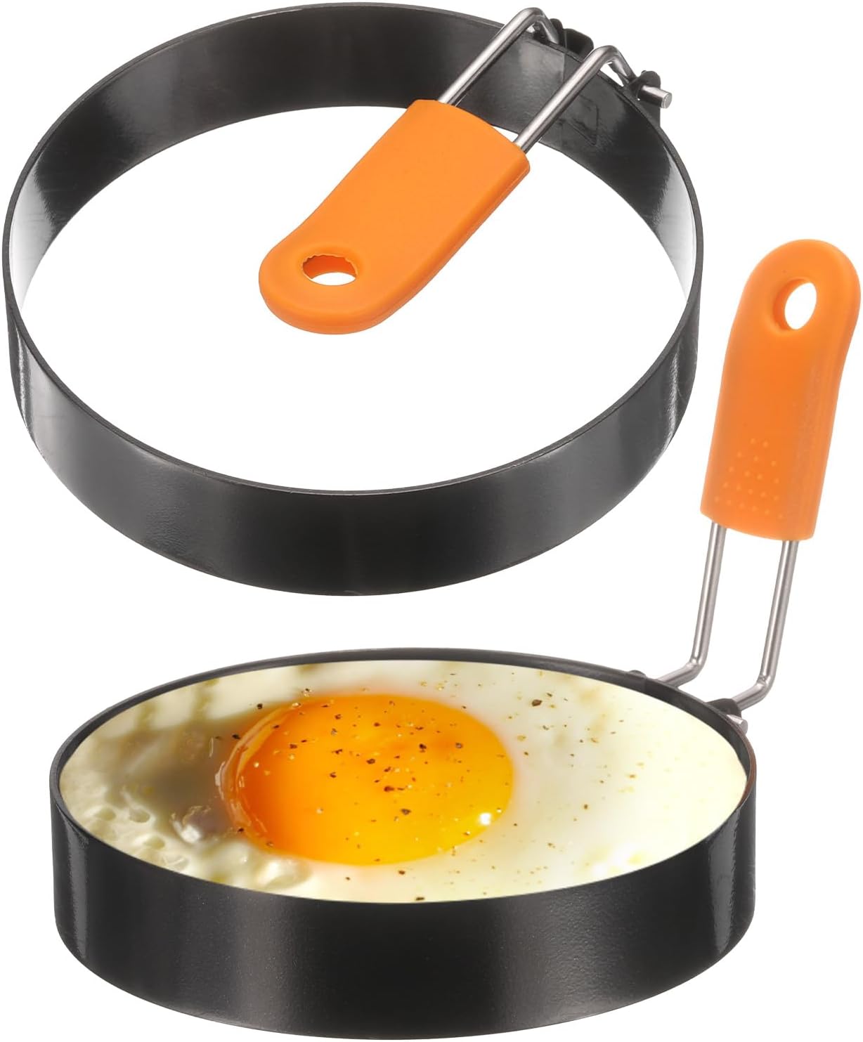 Eierringe – 2er-set – Edelstahl – Antihaftbeschichtung – Für Omeletts Und Sandwiches – 10 Cm