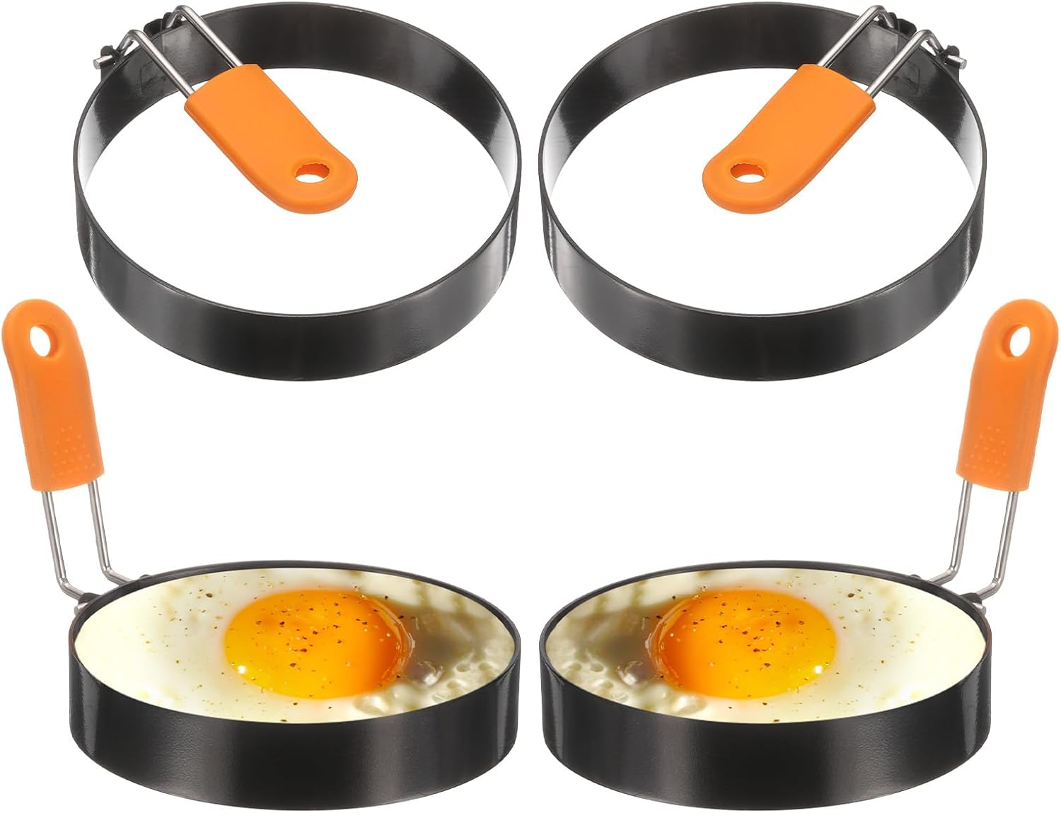 Kochring – 4-teilig – Edelstahl – Antihaftbeschichtung – Für Eier Und Pfannkuchen – 10 Cm