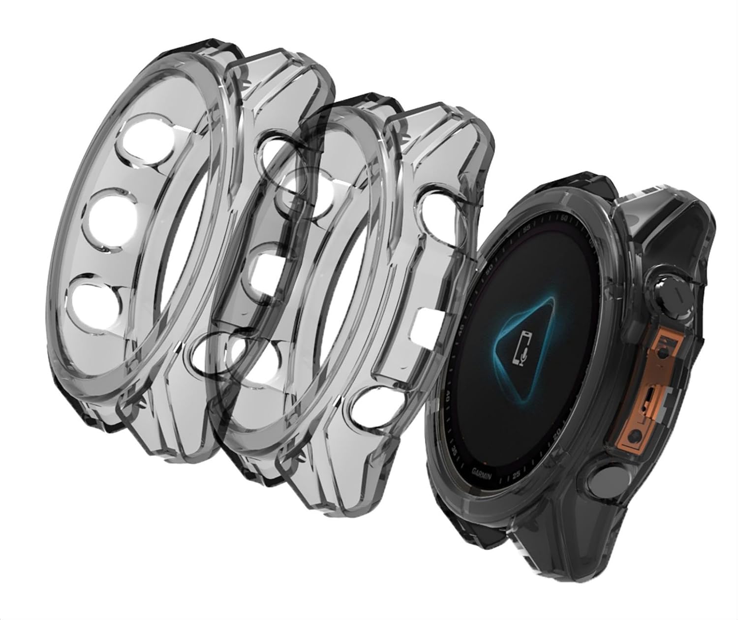 Schutzhülle Kompatibel Mit Garmin Fenix 8 (47 Mm) – 2er-pack – Weiches Tpu – Stoßfest – Schwarz